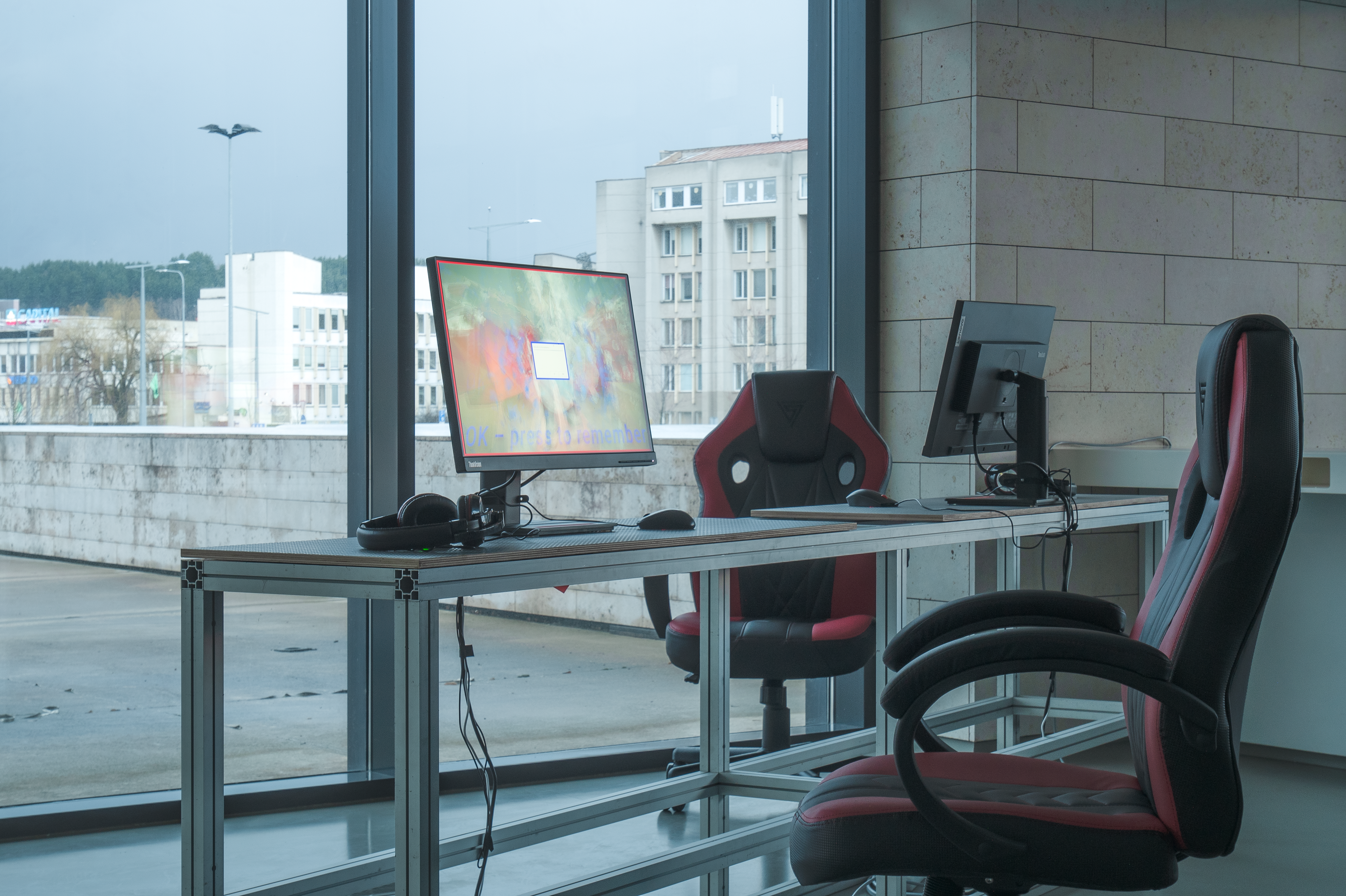 Training machine installed in Vilnius during If disrupted, It becomes tangible exhibition